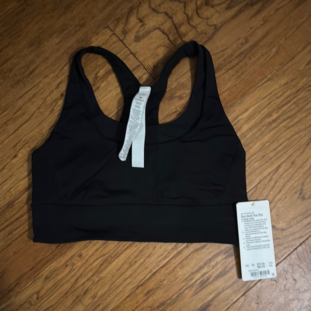Lululemon Size 10 Black Run Stuff Your Bra Longline NWT